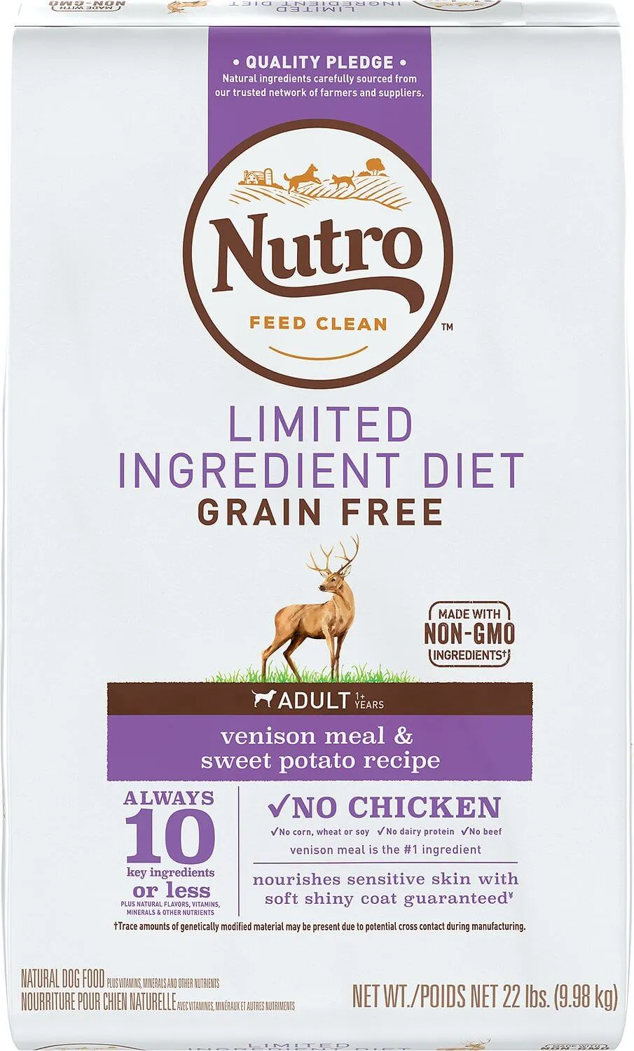 Nutro Limited Ingredient Diet Grain-Free Adult Venison Meal Dry Dog Food