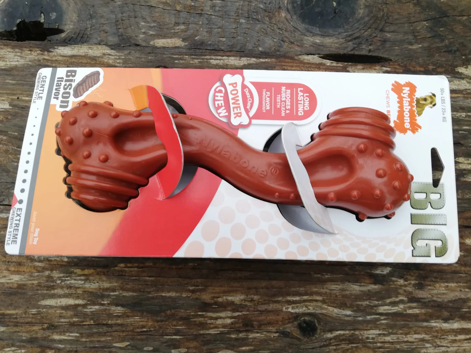 Nylabone Extreme Tough Dog Chew Toy, a durable interactive toy suitable for large breeds with strong chewing habits