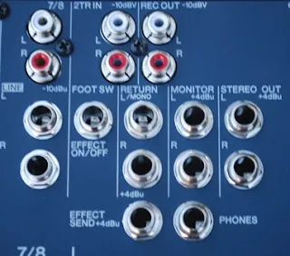 Output section of a compact audio mixer