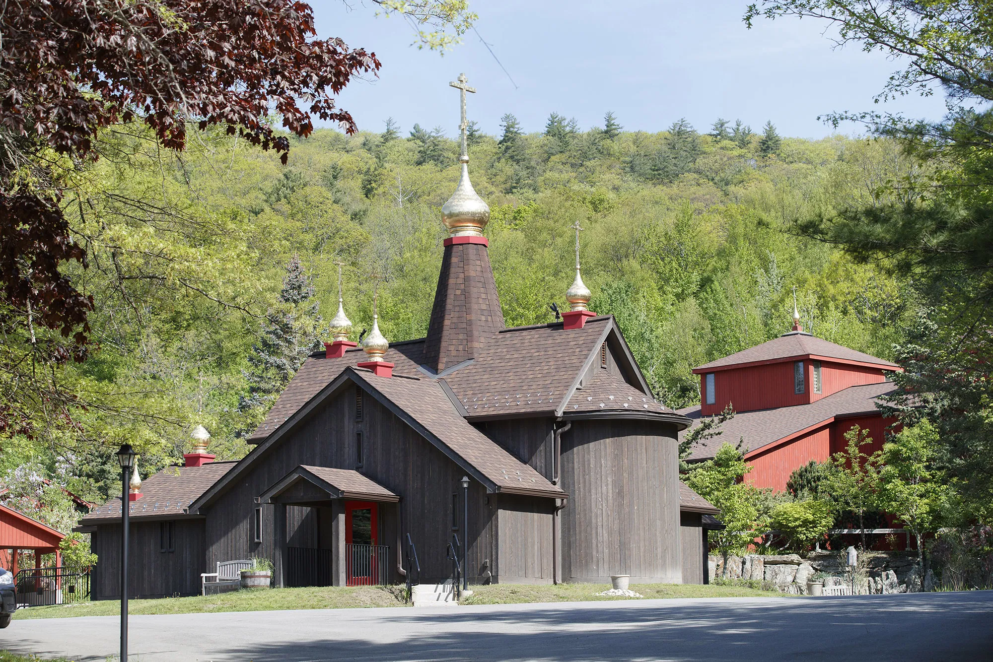 Panoramic view of the New Skete Monastery in Cambridge, NY.