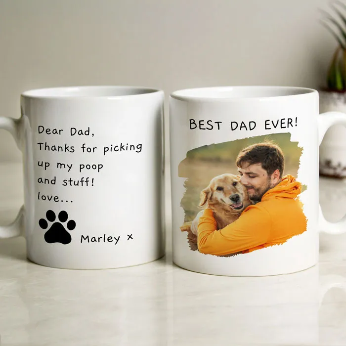 Personalised Pet Photo Upload Mug showing a dog's face