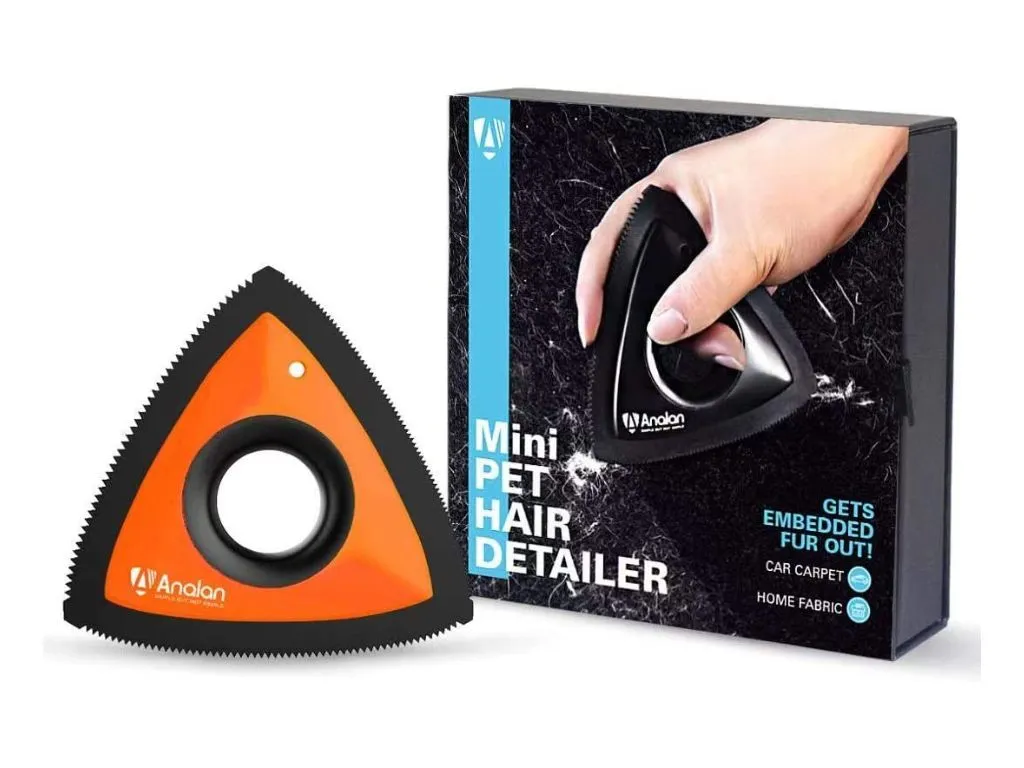 Pet hair cleaning brush for car interior, an essential trick for getting dog hair out of car carpet