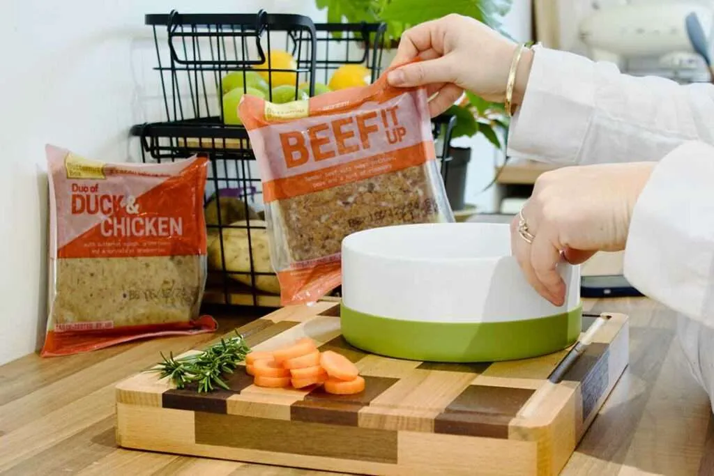 Preparing Butternut Box fresh meals for Alaskan Klee Kai dogs, Copper and Skye