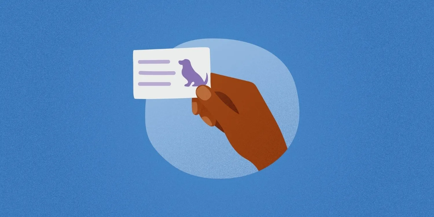 Professional business card for a dog walking and pet sitting service