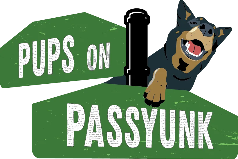 Pups On Passyunk LLC logo, representing a locally owned dog walking business in Philadelphia