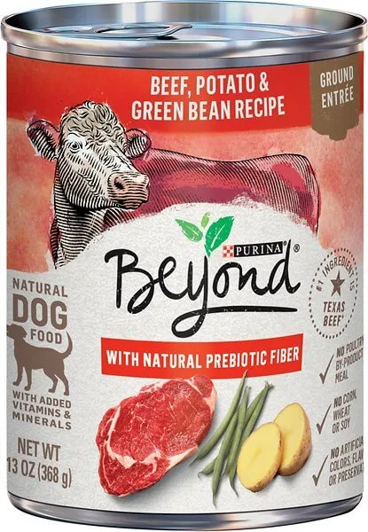 Purina Beyond Natural Pate Beef, Potato and Green Bean Wet Dog Food can for dog owners