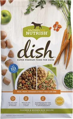 Rachael Ray Nutrish Dish dog food with visible ingredients