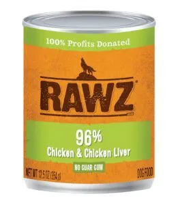 Rawz 96% Chicken &amp; Chicken Liver Adult Maintenance canned dog food