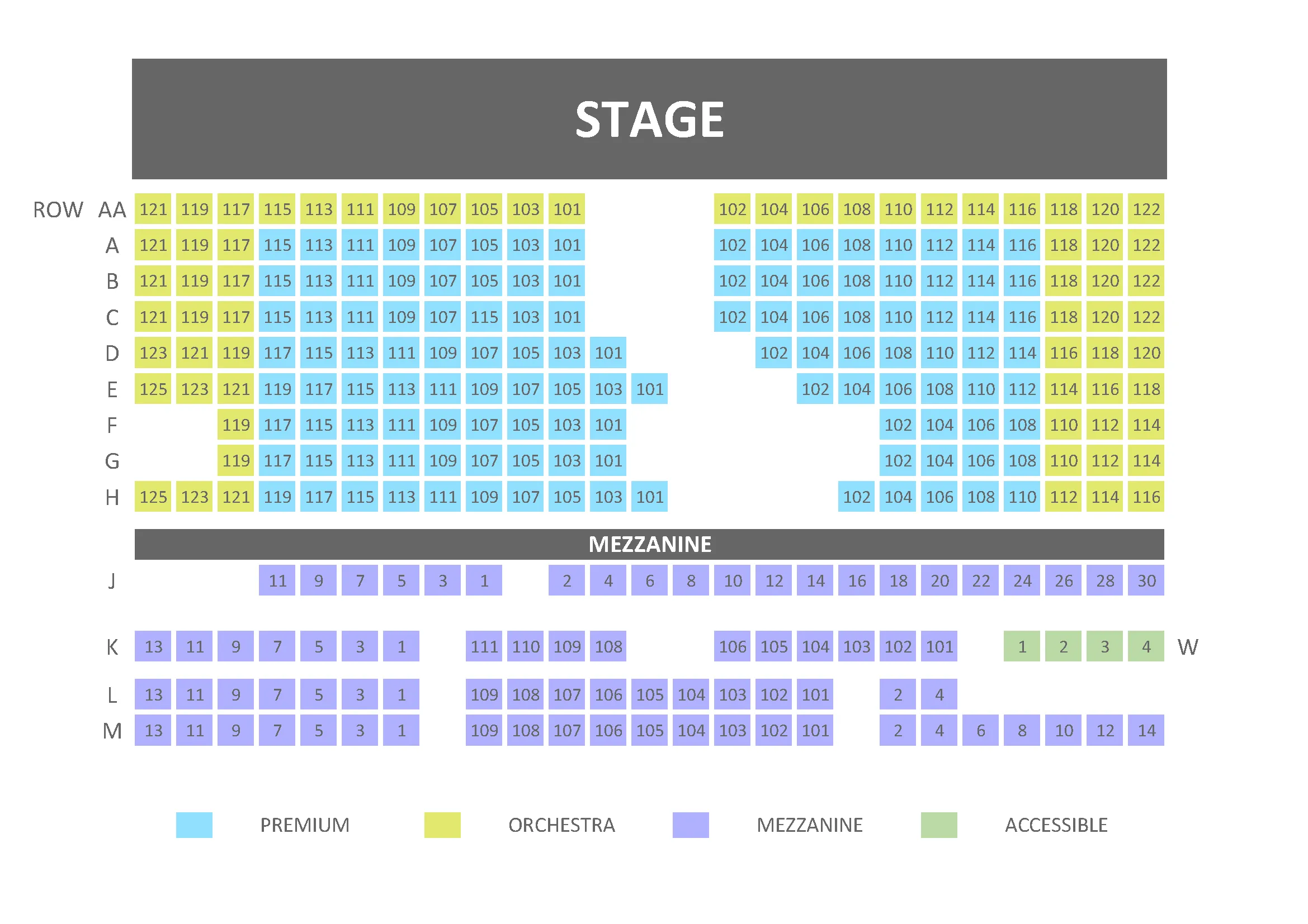 San Francisco Playhouse seating map