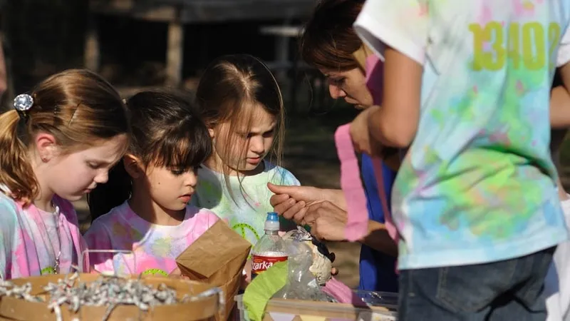 Scouts learning about animals at a specialized program