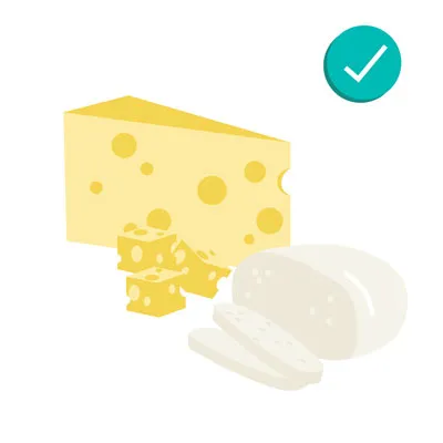 Small pieces of cheese, noting its safety in moderation for dogs