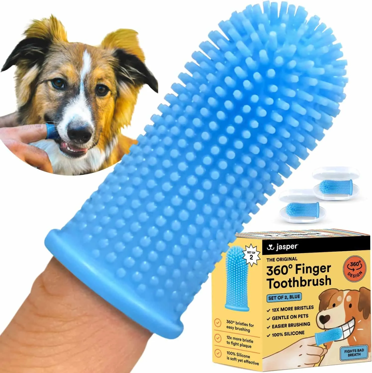 Small puppy finger toothbrushes for dental care