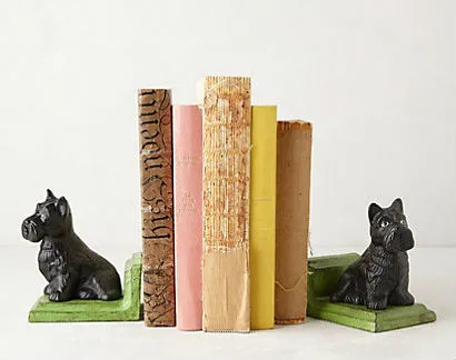 Stately dog-themed bookends