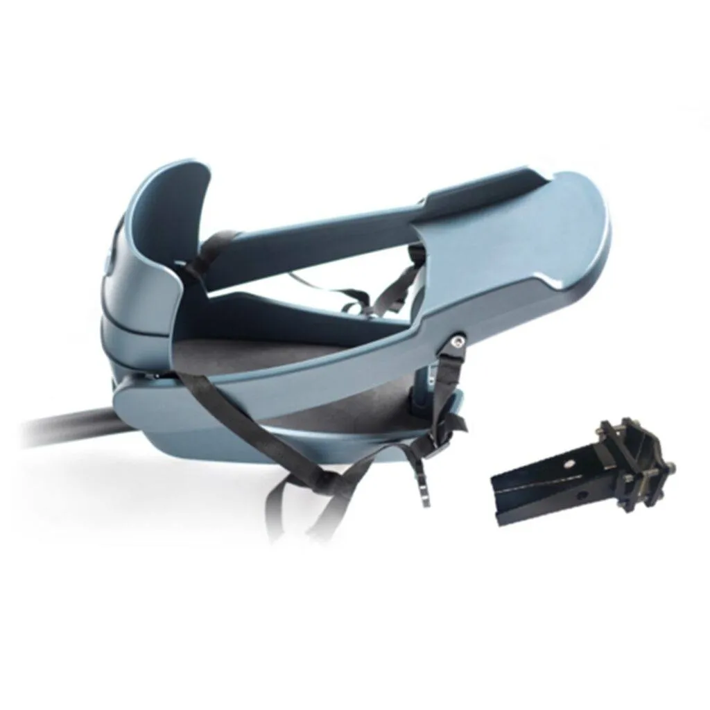 The Buddyrider dog bike carrier, demonstrating its secure seat post-mounted attachment, a popular choice for pet transport on bikes in the UK.