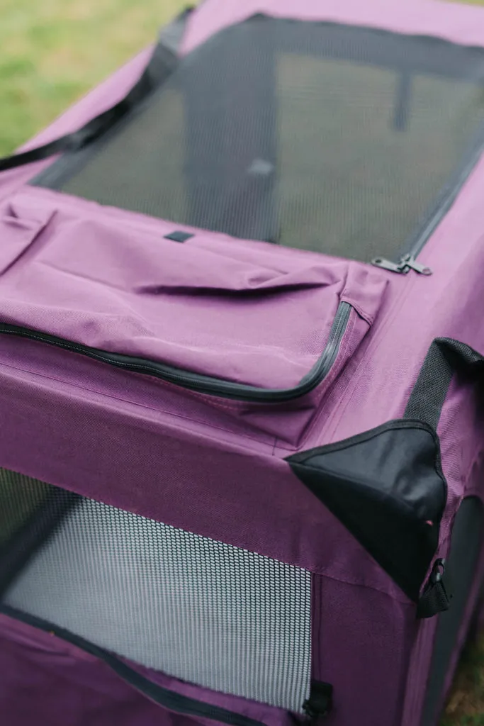 The convenient storage bag with a strap for the EliteField soft dog crate.