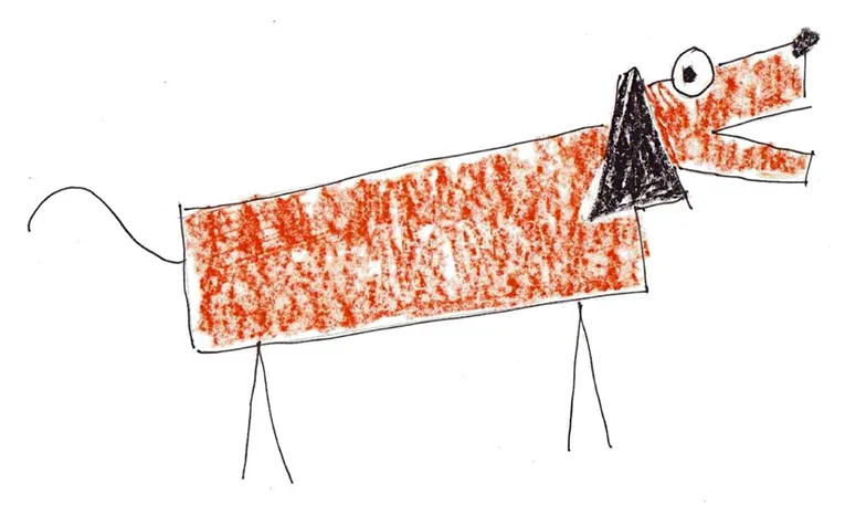 Tom Watson's original sketch of the first Stick Dog character