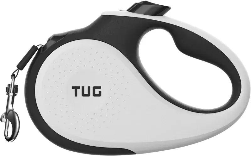 TUG 360° Tangle-Free Ret retractable Dog Leash, highlighting its smooth retraction and ergonomic handle.