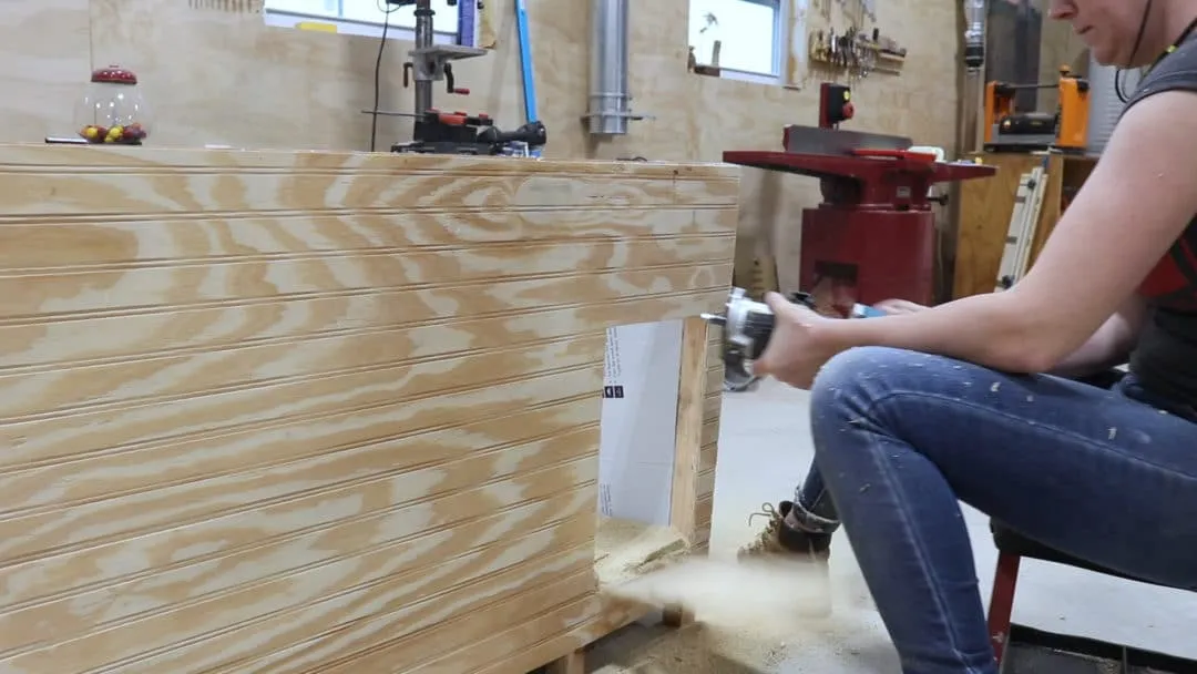 Using a router to create the dog entrance