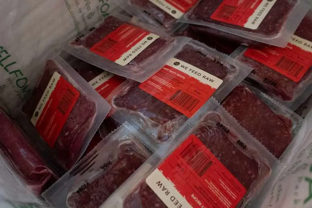 We Feed Raw meal close-up, showcasing human-grade meat texture