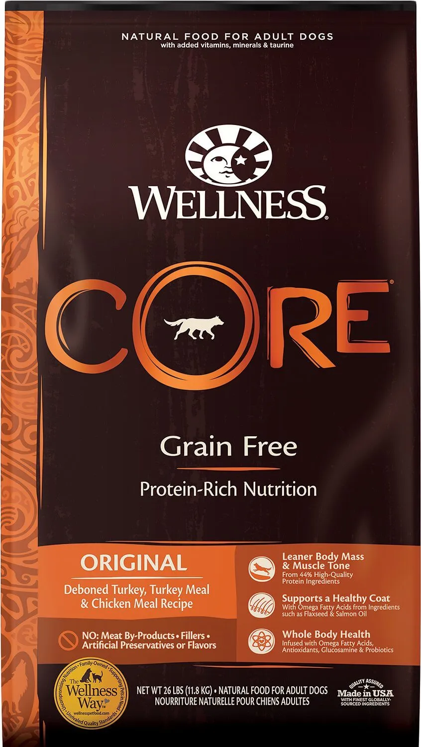 Wellness CORE Grain-Free Small Breed Adult Original Dry Dog Food kibble bag
