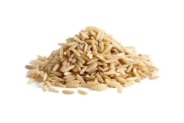 Wholesome brown rice grains, providing essential energy for small dogs