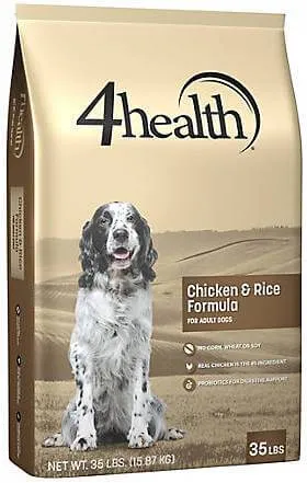 A bag of 4Health Dry Dog Food, highlighting its premium formulation for canine health.
