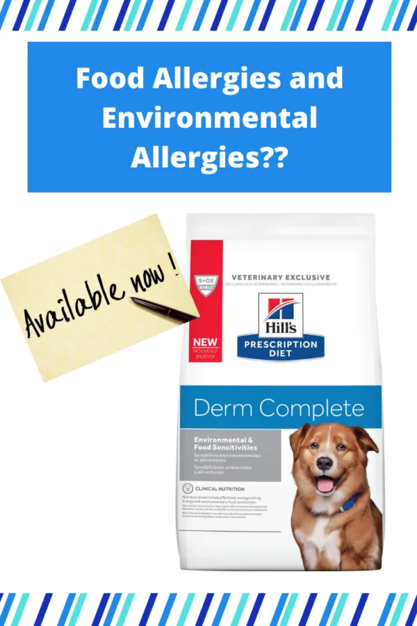 A bag of Hill's Prescription Diet Derm Complete dog food