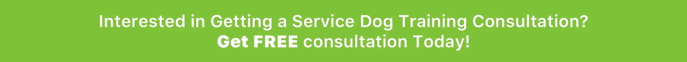 A banner promoting a service dog training course with text about finding your course