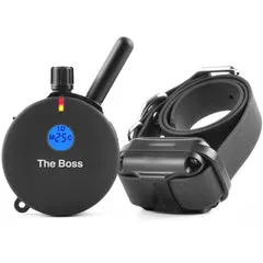 A black Boss Educator ET-800 Remote Training Collar transmitter and receiver