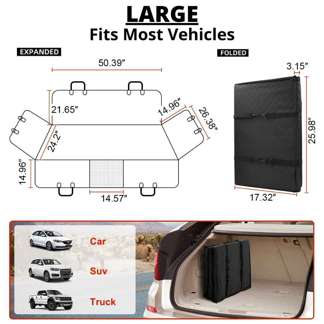 A detailed view of the reinforced, hard-bottom structure of the car seat cover, showing its robust construction.