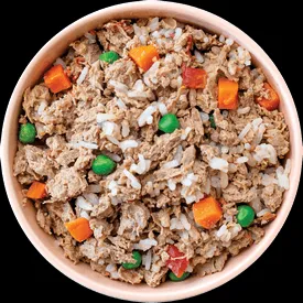 A serving of fresh, natural turkey dog food from A Pup Above, showing its wholesome texture