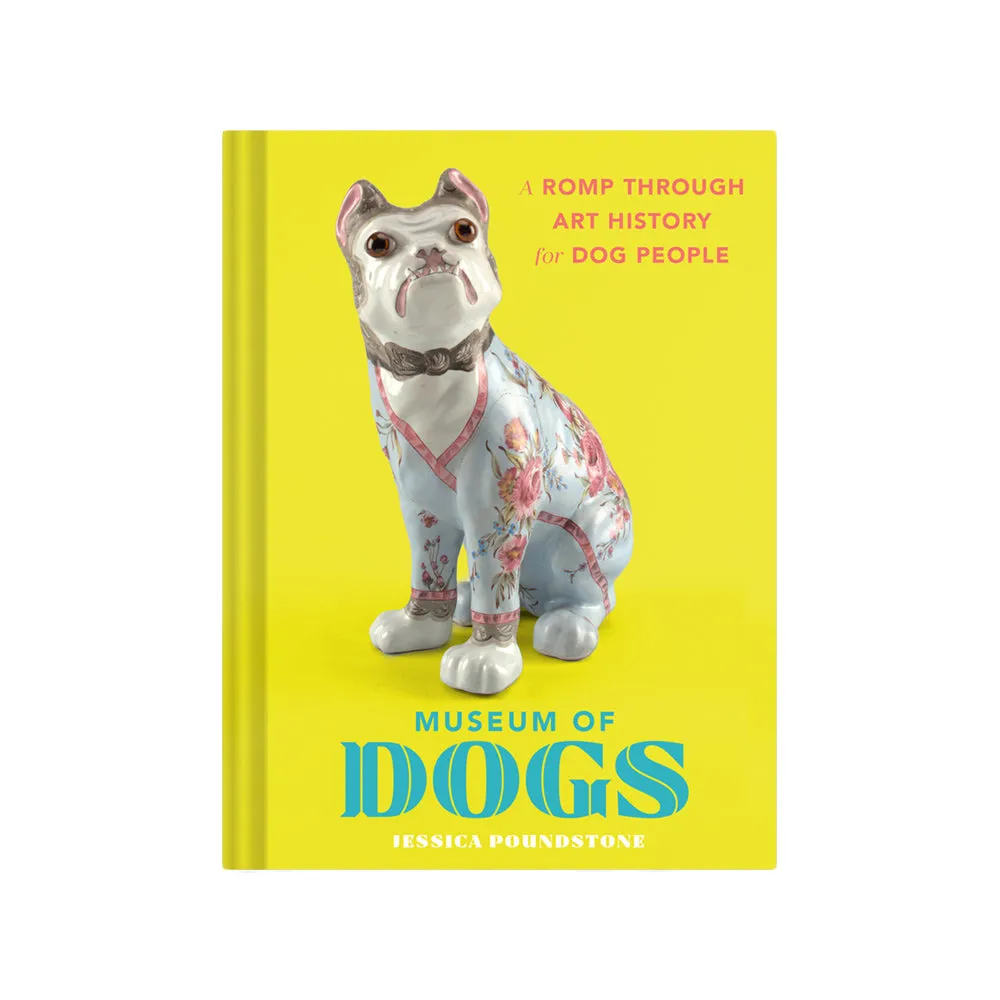 A visually appealing book titled "Museum of Dogs" showcasing various artistic representations of canines throughout history.