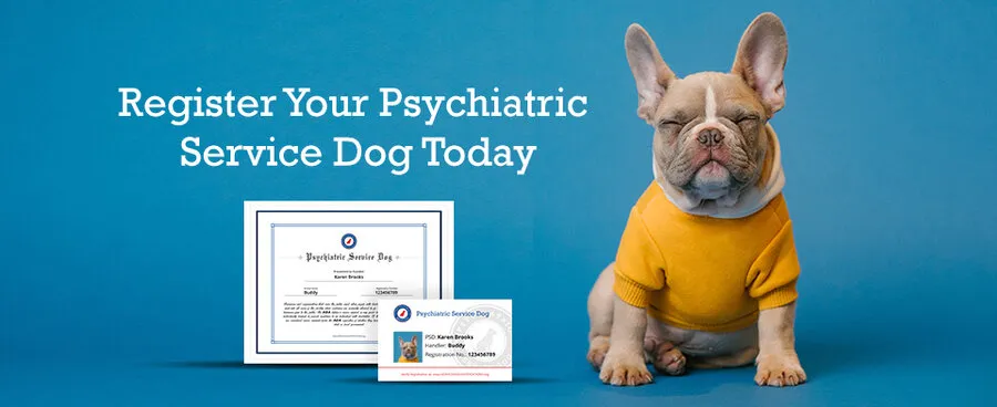 Additional psychiatric service dog registration imagery