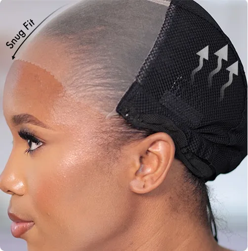 Adjustable wig cap features for various head sizes