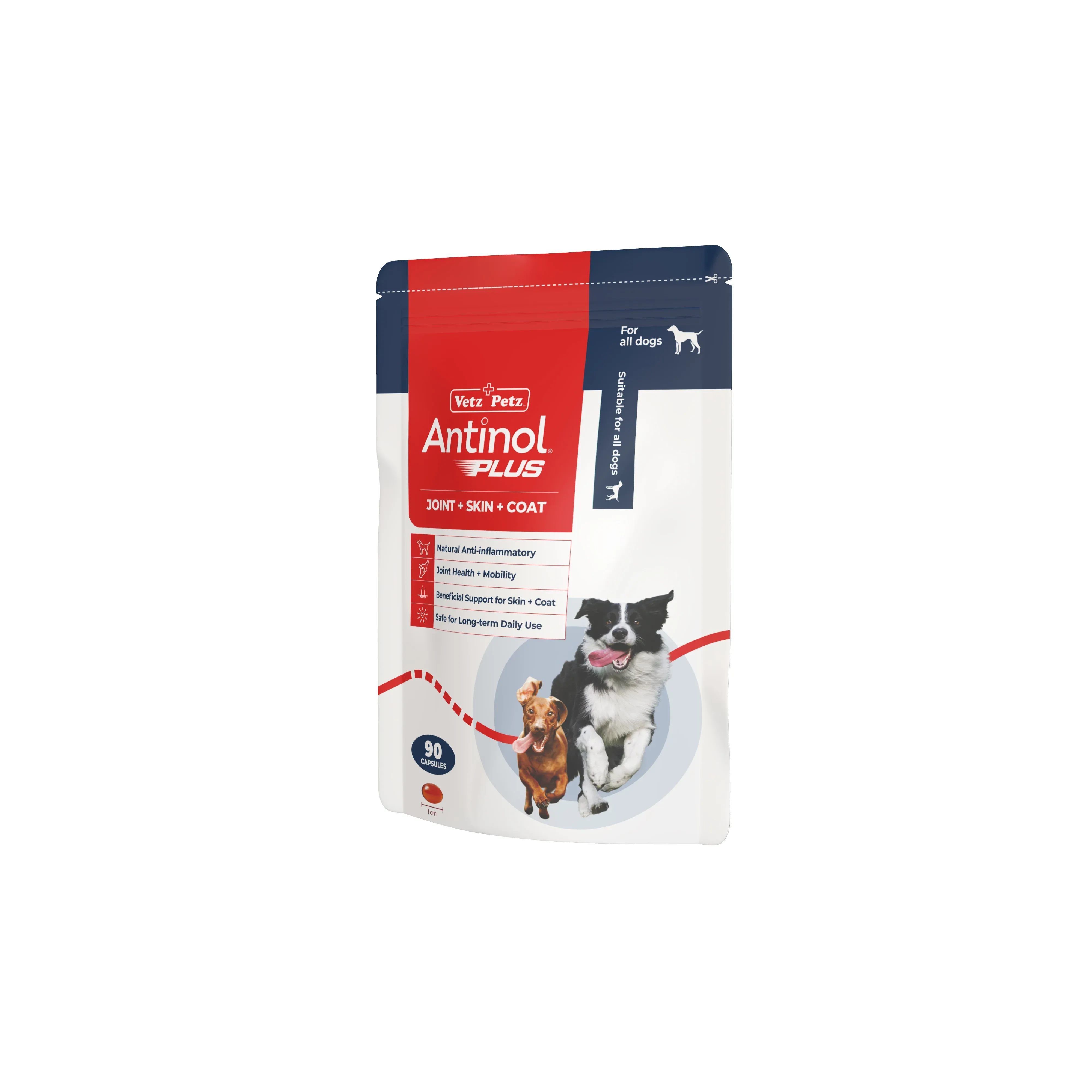 Antinol Plus 90 Capsules pouch for dogs front view