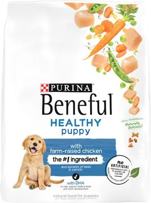 Bag of Purina Beneful Healthy Puppy with Farm-Raised Chicken Dry Dog Food