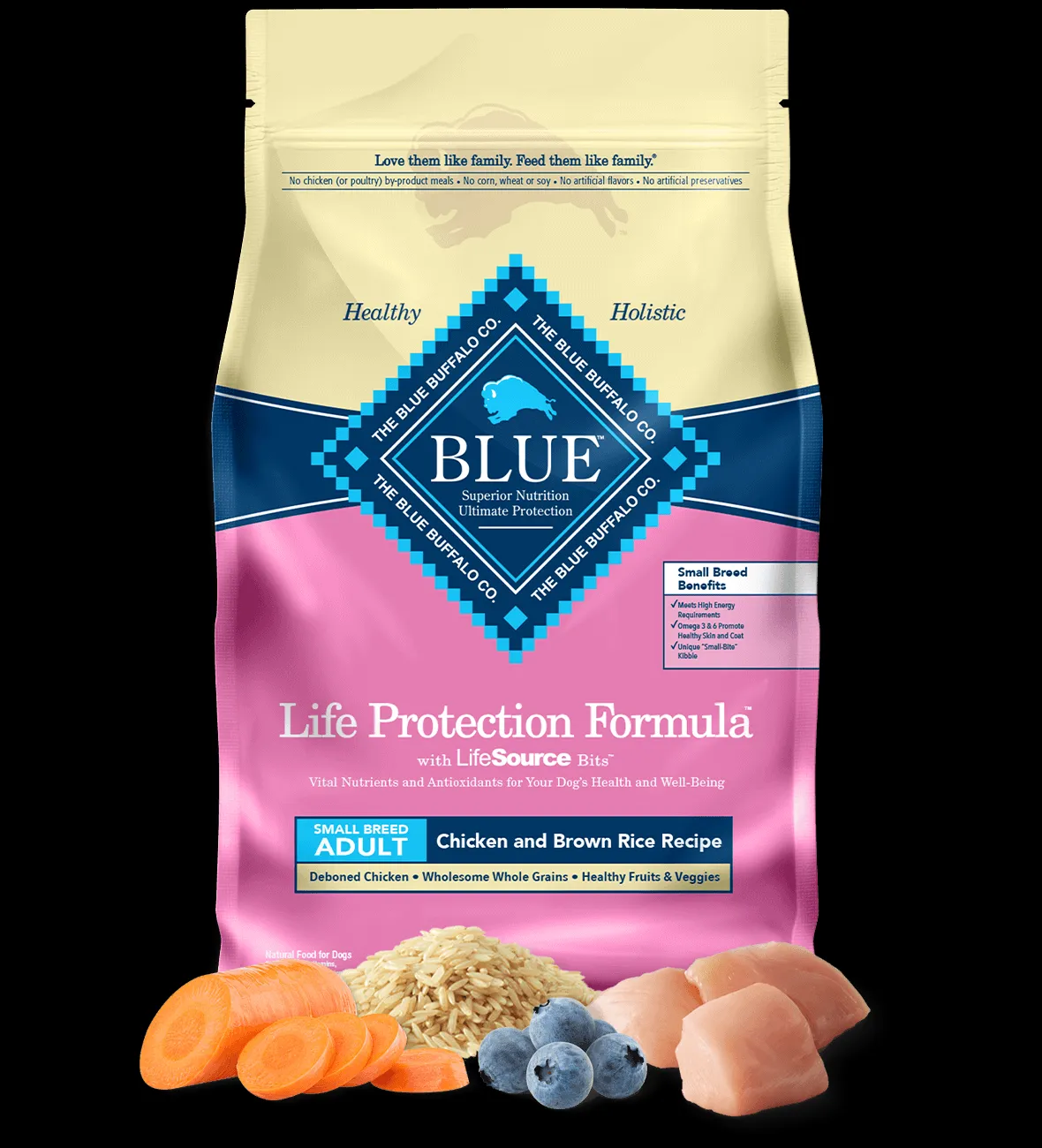 Blue Buffalo Life Protection Formula Small Breed Adult Dog Food bag