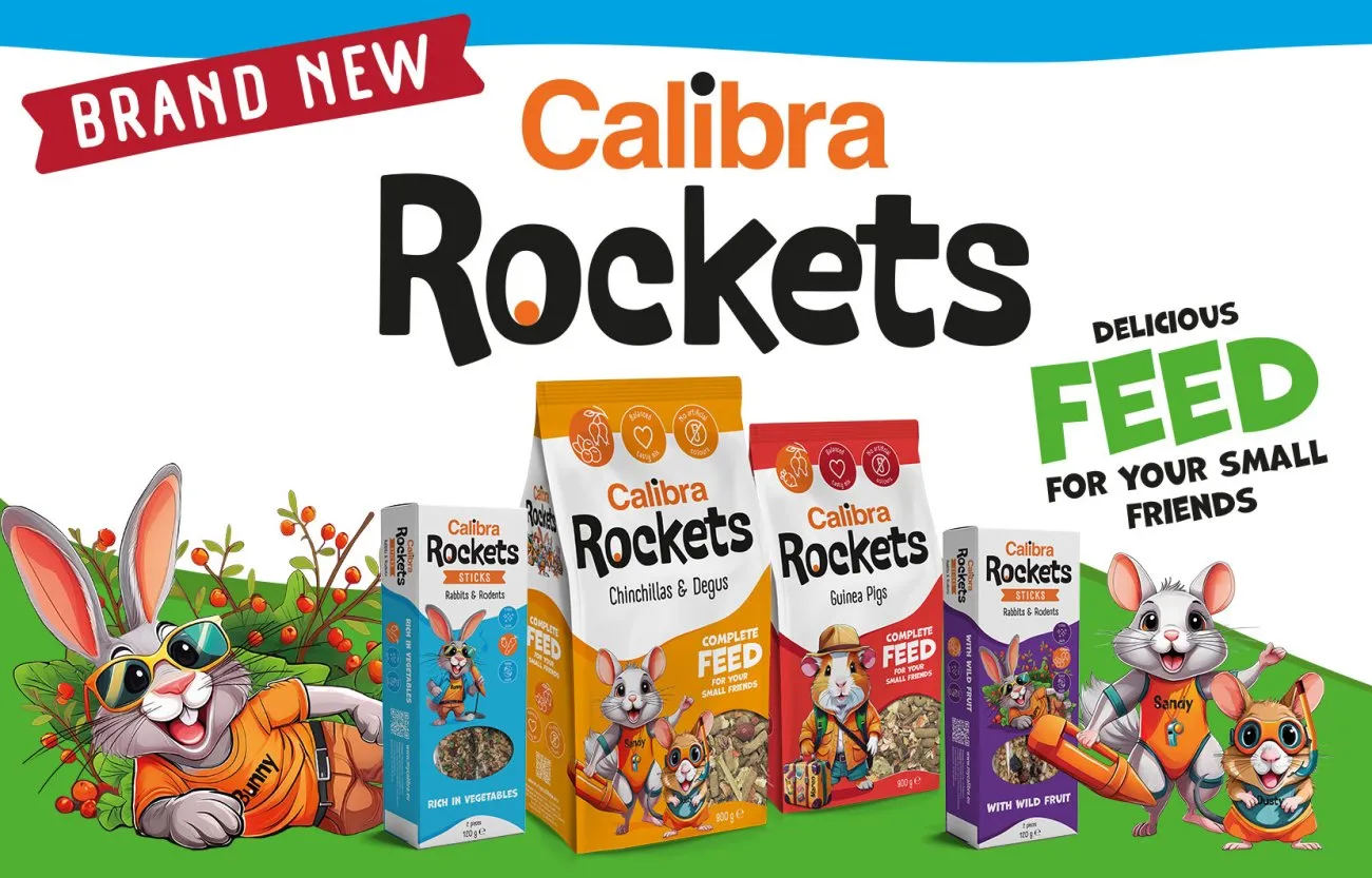Calibra Rockets dog treats, possibly for training or energy, packaged attractively