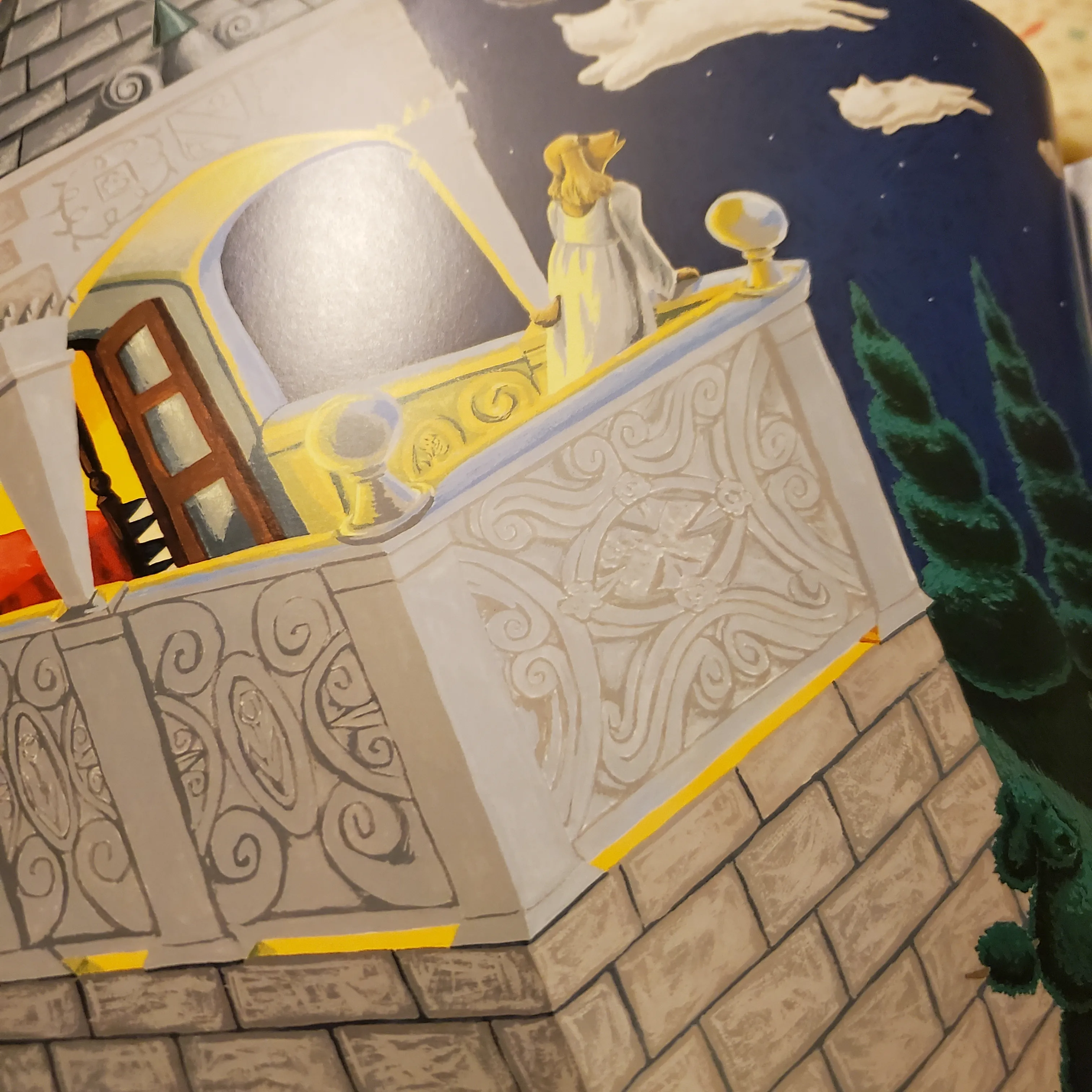 Cat and dog characters meet in disguise at a lively ball, symbolizing their initial encounter