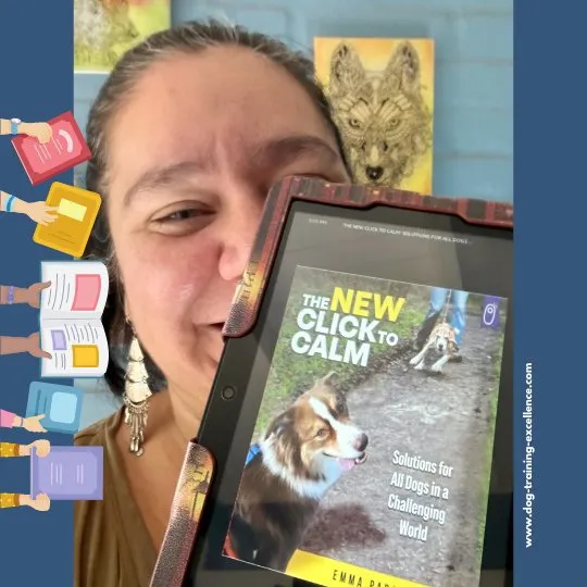 Cover of 'The New Click to Calm' by Emma Parsons, for reactive and aggressive dogs.