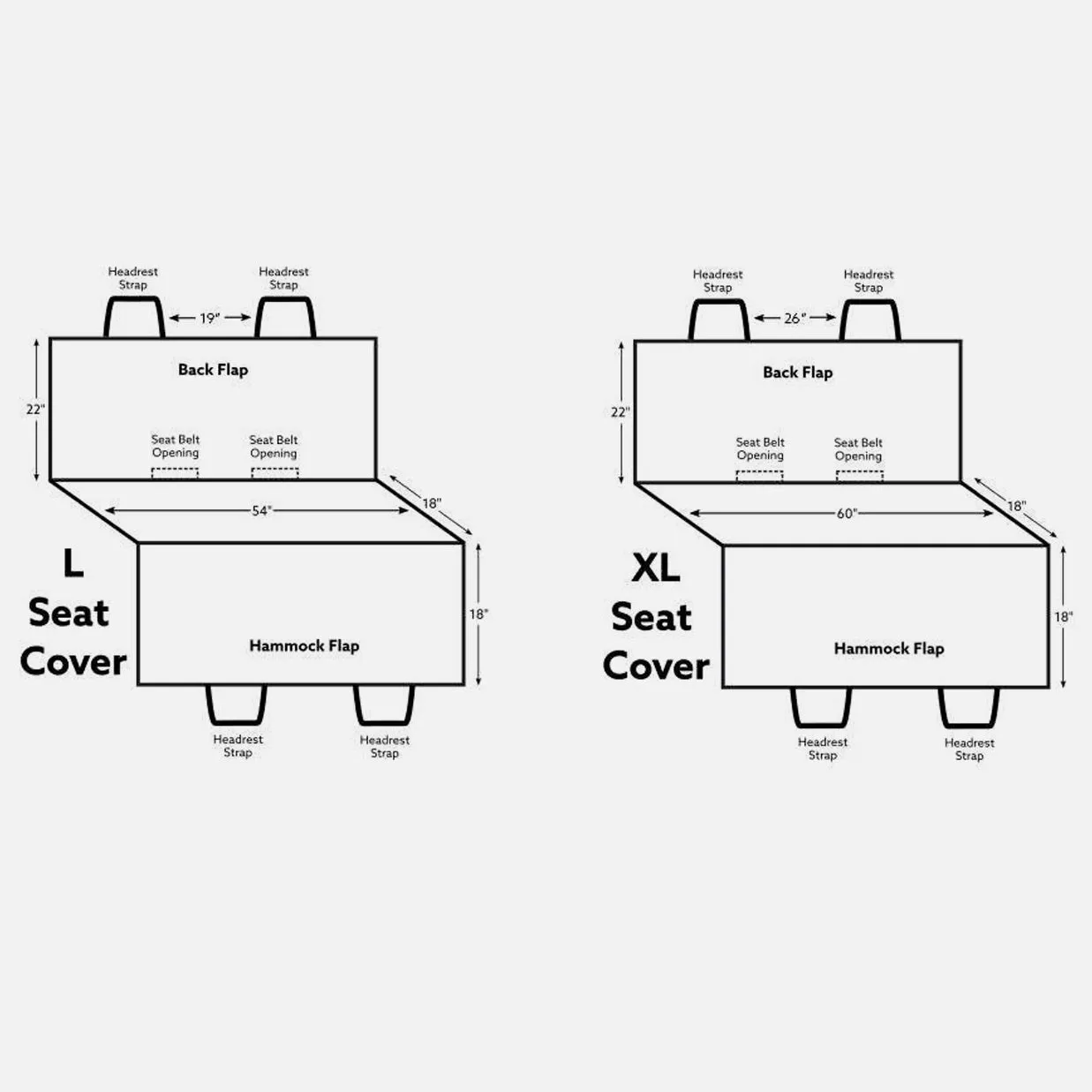 Diagram illustrating how to measure a car's backseat for proper dog seat cover sizing