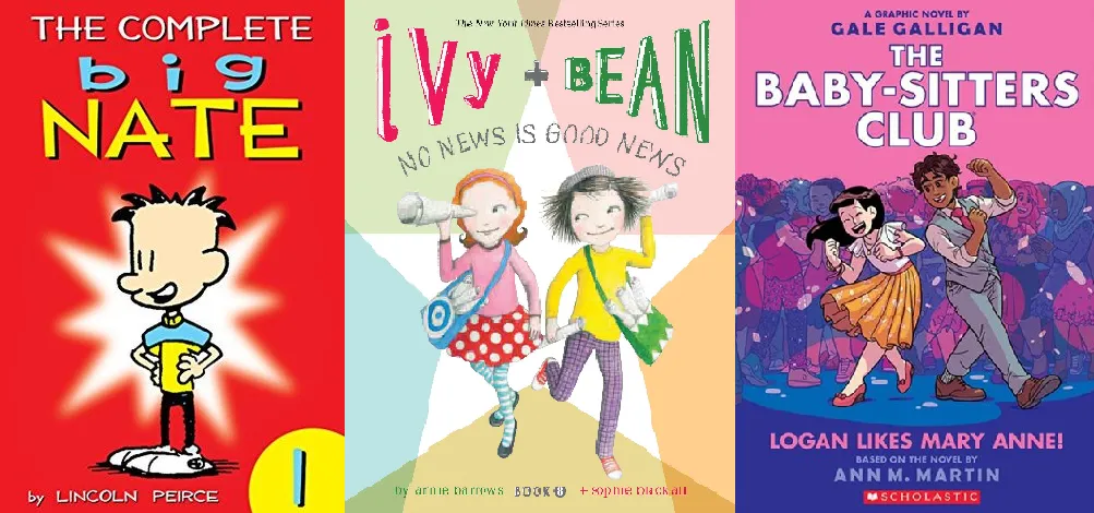 Diverse group of characters from various popular children's book series