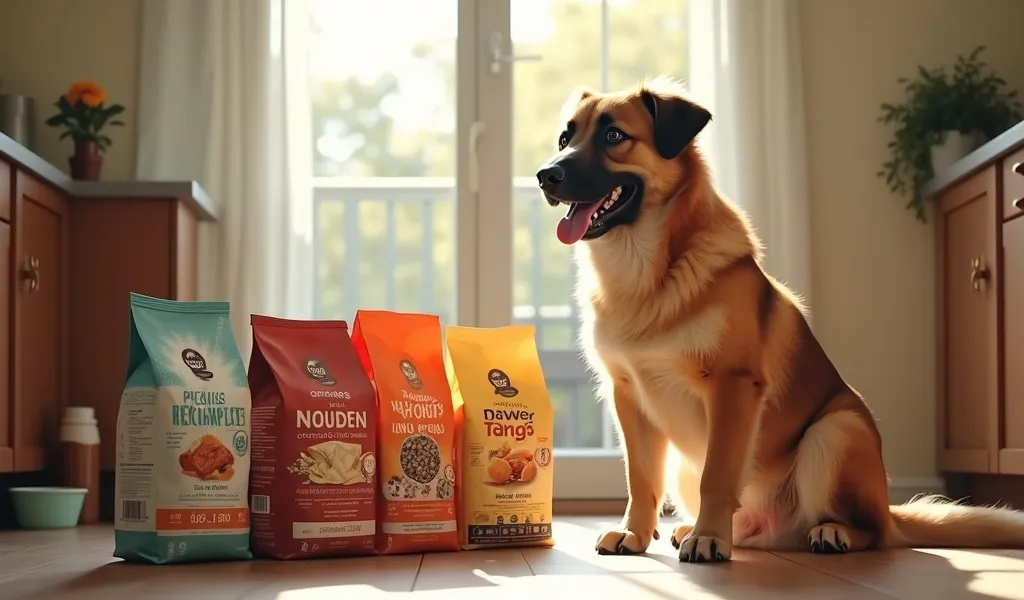 Dog food comparison chart showing protein levels and ingredients