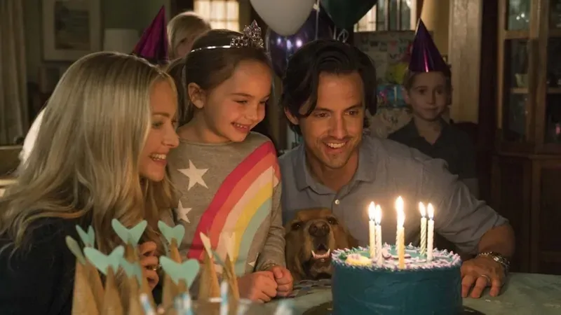 Enzo the dog observing his family