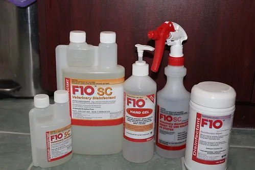F10 disinfectant collection—vet-grade and bird-safe for thorough cleaning