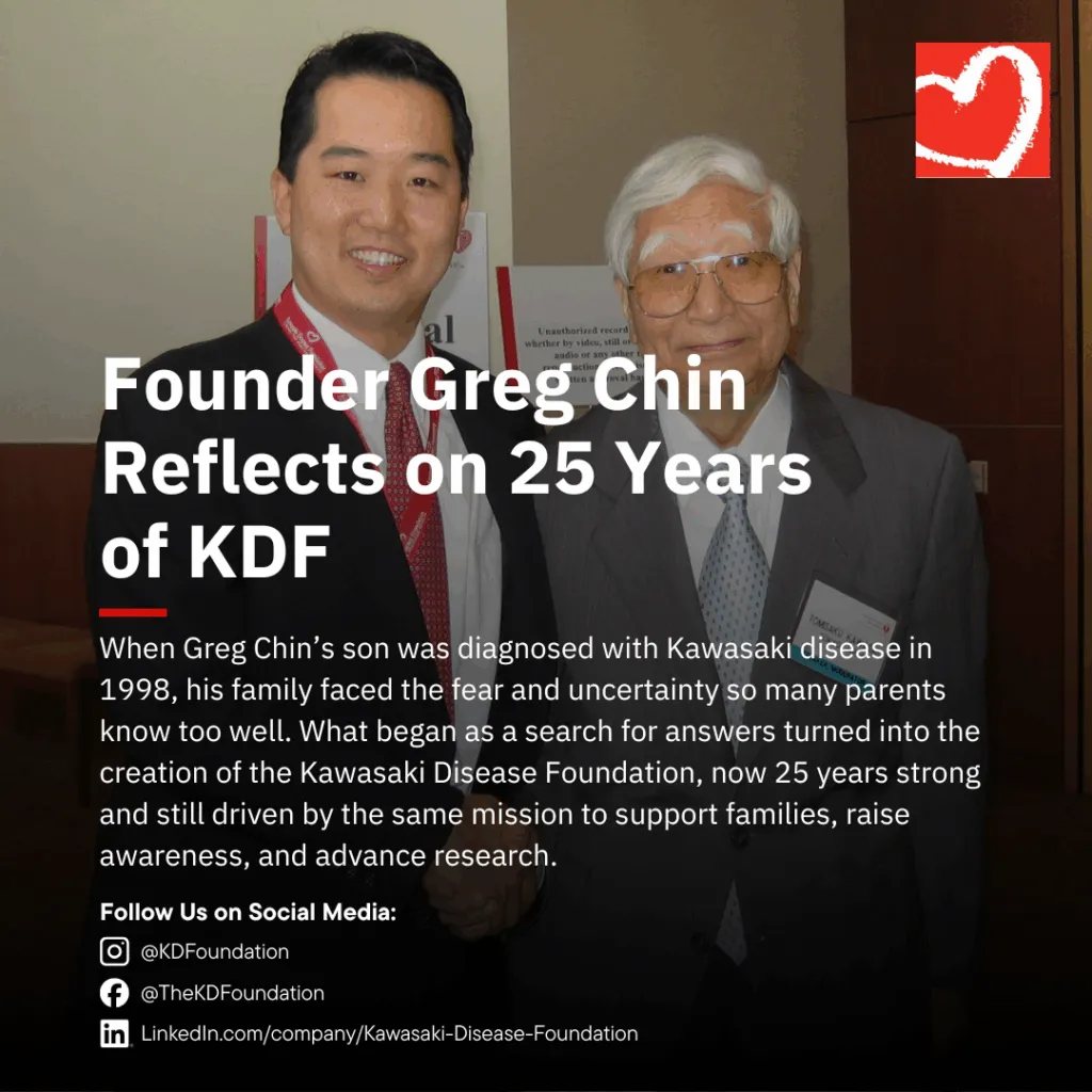 Founder Greg Chin reflecting on 25 years of Kawasaki Disease Foundation achievements