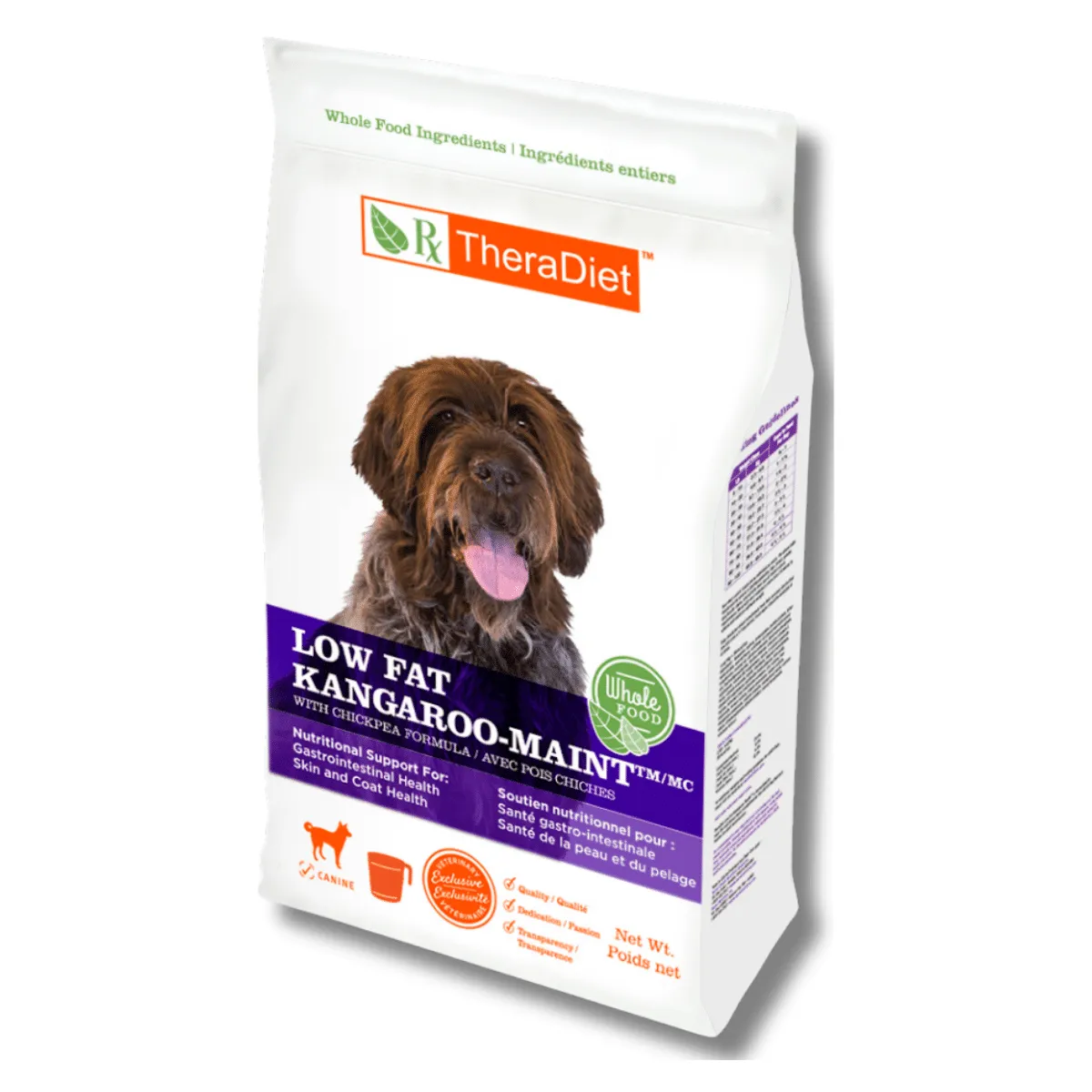 Front view of Low Fat Kangaroo-MAINT Dry Dog Food packaging