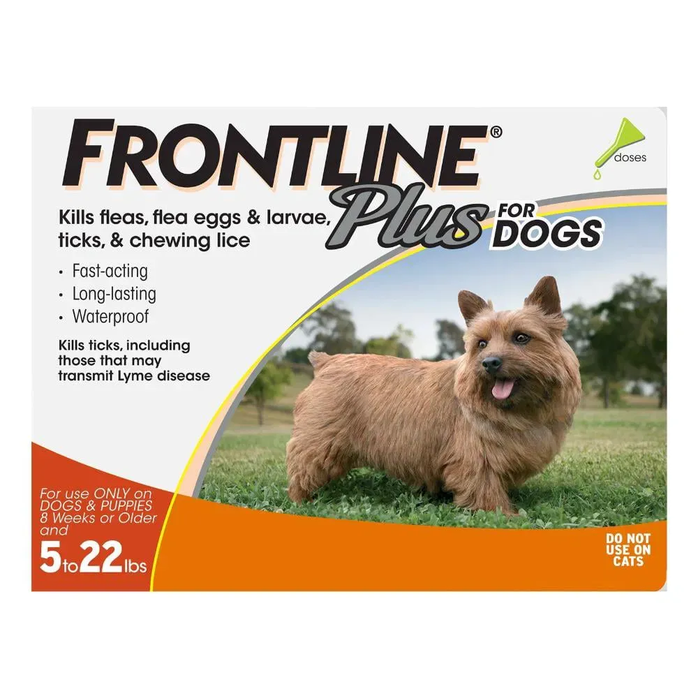 Frontline Plus for small dogs up to 22lbs packaging