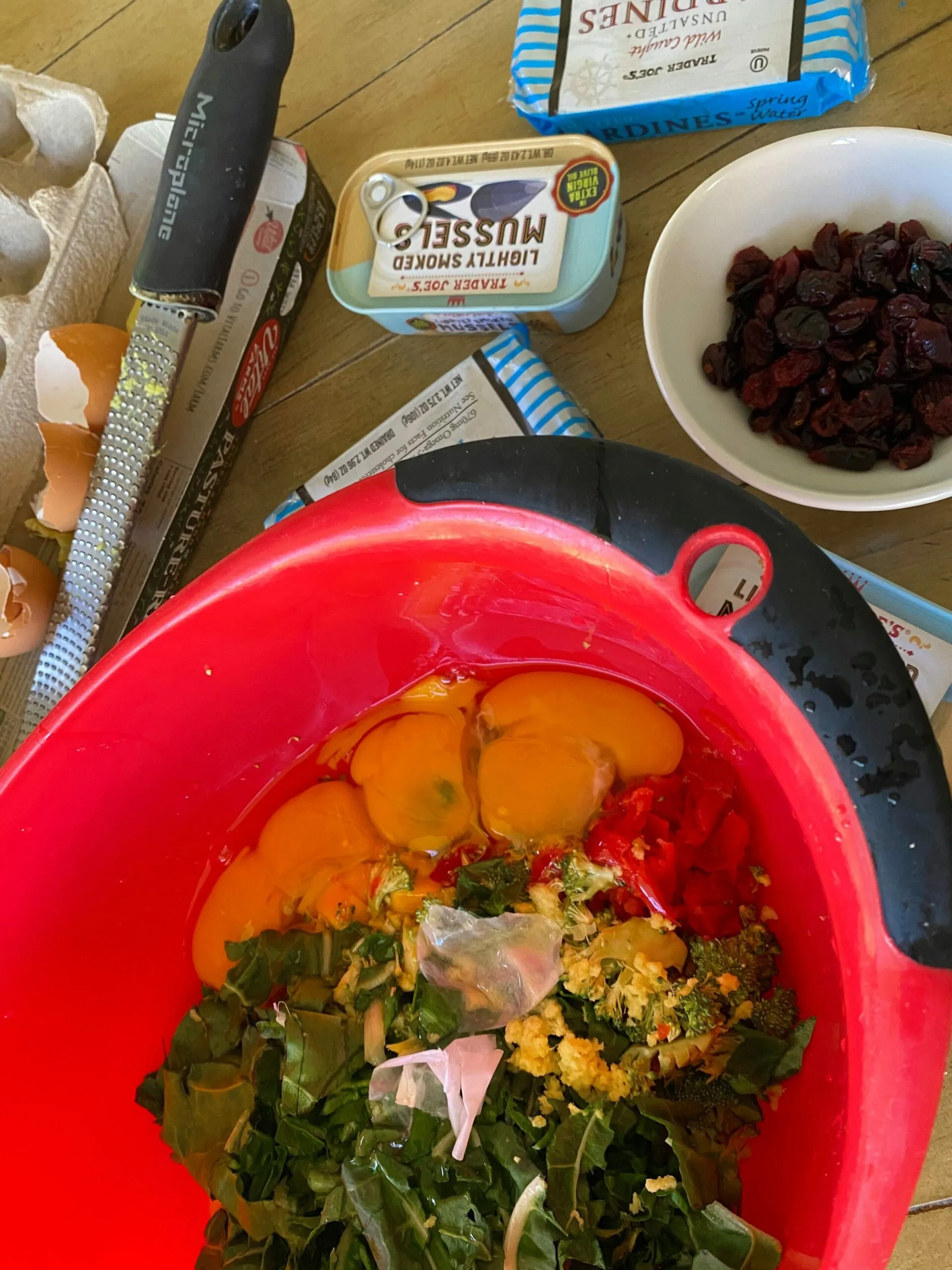 Homemade dog food mixture ready for baking