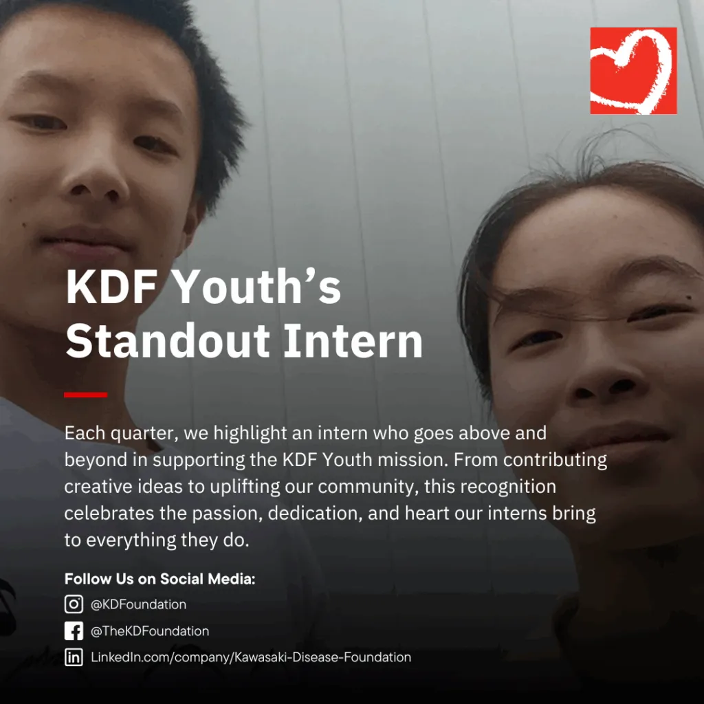 KDF Youth interns Joshua and Charlotte Wei promoting awareness